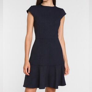 Lauren Ralph Lauren Polka Dot Swing Dress | Size 12 | Navy Blue & White